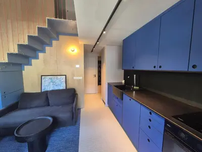 Cuisine ou kitchenette dans l'établissement Duplex rénové skis aux pieds, 3 pièces, balcon à Tignes - FR-1-502-518