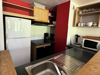 Cuisine ou kitchenette dans l'établissement Résidence Le Centaure - Appartement spacieux · Résidence ski aux pieds MAE-0621