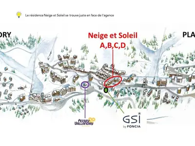 Plan de l'établissement Duplex 6 pers avec balcon à Plan Peisey - 2 ch, Animaux admis - FR-1-757-120