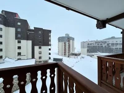 L'établissement Studio cabine rénové au pied des pistes avec balcon à Tignes - FR-1-502-577 en hiver