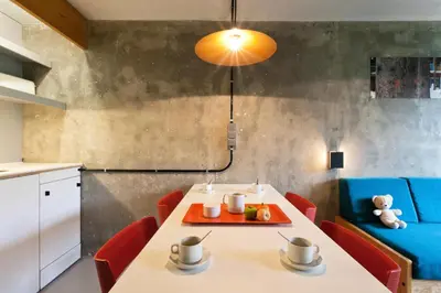 Cuisine ou kitchenette dans l'établissement Résidence Lauzieres - Studio 5 personnes pied des pistes MAE-5224