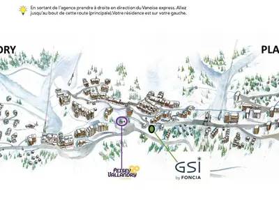 Plan de l'établissement Studio cosy 17m² pour 2 pers. à Plan Peisey, animaux admis - FR-1-757-111