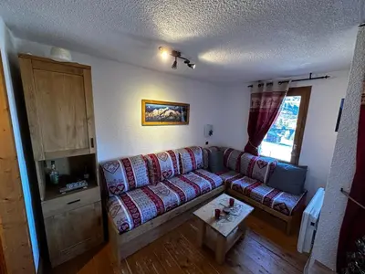 Coin salon dans l'établissement Appartement spacieux au cœur de Belle Plagne - 5 pers - FR-1-181-2849