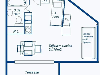 Plan de l'établissement Studio confortable 4 pers avec terrasse, animaux admis et WiFi gratuit - FR-1-840-9