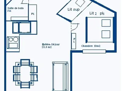 Plan de l'établissement Aussois - Appt 2 pièces, 6 pers, Terrasse, WIFI, Animaux acceptés - FR-1-840-11