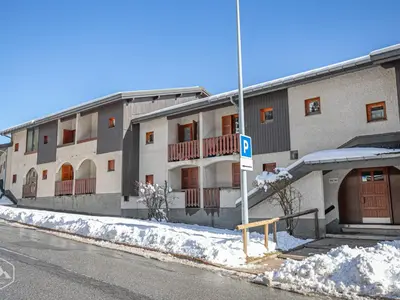 Plan de l'établissement Studio cabine 3 pers Sud avec balcon en 1ère ligne neige - FR-1-840-51