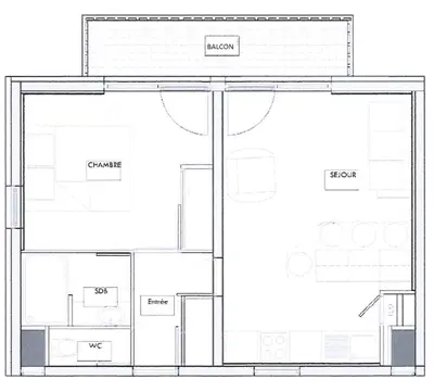 Plan de l'établissement Résidence Cokott - Appartement 2 pièces - 4 personnes MAE-2513