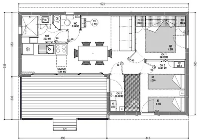 Plan de l'établissement Résidence Camping La Buidonniere - Chalet confortable et lumineux en pleine nature MAE-1053