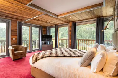 Un ou plusieurs lits dans un hébergement de l'établissement Black Diamond - Chalet Charlie