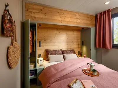 Un ou plusieurs lits dans un hébergement de l'établissement Chalet lumineux avec vue, 6 pers, à Aussois - FR-1-840-54