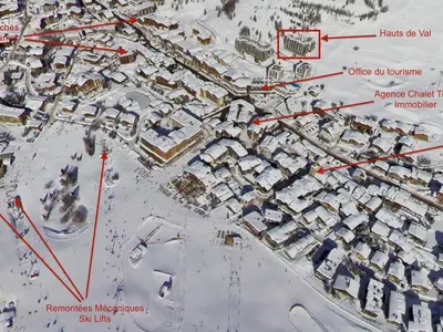 L'établissement Appartement rénové 5 pers, Val d'Isère, centre, balcon - FR-1-862-33 en hiver