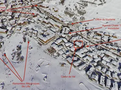 Plan de l'établissement Studio confortable centre Val d'Isère proche pistes, wifi - FR-1-862-65