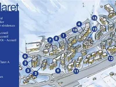 Plan de l'établissement Studio au pied des pistes à Tignes, balcon et vue montagne - FR-1-449-142