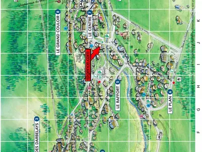 Plan de l'établissement Appartement au dernier étage avec 2 balcons, proche téléphérique - FR-1-464-87