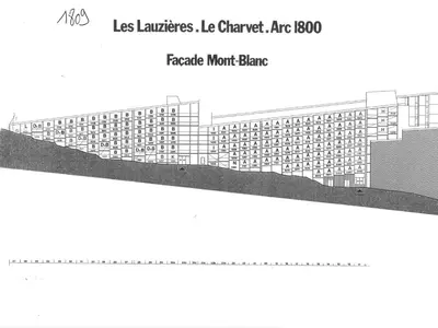 Plan de l'établissement Studio 5 pers, skis aux pieds, près commerces, animaux admis, Arc 1800 - FR-1-411-243