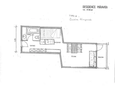 Plan de l'établissement Studio rénové Arc 1800, proche pistes, animaux acceptés - FR-1-411-94
