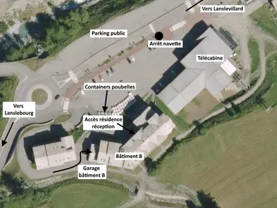 Plan de l'établissement Appartement spacieux 6 pers. au pied des pistes avec parking et WIFI - FR-1-508-34