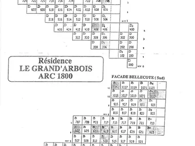 Plan de l'établissement Studio 4 pers Arc 1800, animaux admis, proche pistes - FR-1-411-642