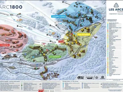 Plan de l'établissement Appartement skis aux pieds 5 pers, balcon, wifi - FR-1-411-780