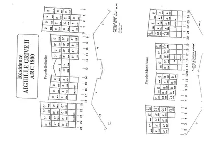 Plan de l'établissement Résidence Aiguille Grive Bat Ii - Appartement 2 pièces en duplex pour 5 personnes proche des pistes dans le village de Charmettoger à Arc 1800 MAE-2079