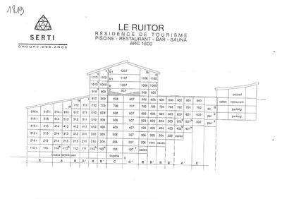 Plan de l'établissement Résidence Ruitor Arc 1800 - Appartement 2 pièces pour 4 personnes avec un jolie vue sur la vallée, proche du télécabine dans le village de Charmettoger à Ar MAE-1783