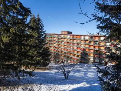 L'établissement Studio confortable skis aux pieds avec balcon - FR-1-346-350 en hiver
