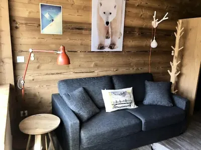 Coin salon dans l'établissement Résidence Curling A Tour - Appartement avec terrasse au sud à Tignes VC MAE-2404