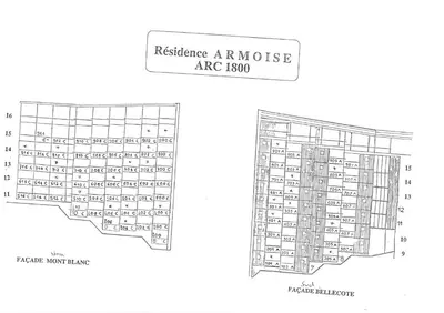 Plan de l'établissement Résidence Armoise - Studio 3 personnes à Arc 1800 en centre station, proche des pistes et des commerces, dans le village des Villards MAE-1837
