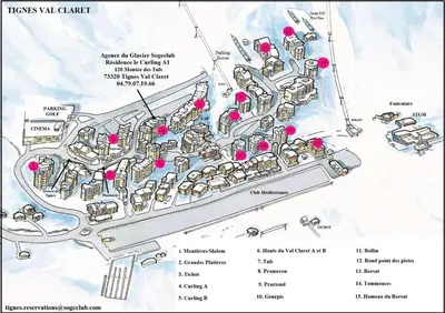 Plan de l'établissement Curling B - Au pieds des pistes proche tous commerces MAE-1454