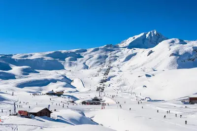 L'établissement Résidence Varet - Studio pour 4 personnes à Arc 2000 avec vue sur la montagne et la station MAE-1024 en hiver