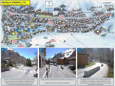 Plan de l'établissement Triplex élégant proche des pistes avec parking - FR-1-694-164