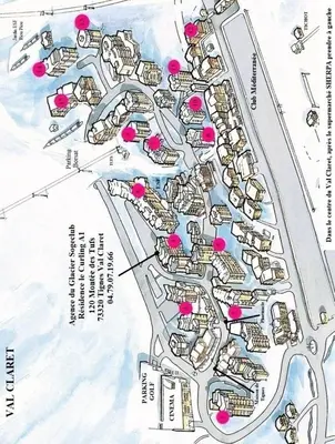 Plan de l'établissement Les Hauts Du Val Claret A - Studio cabine très cosy au centre pied de pistes MAE-1334